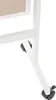A close-up view of the white metal leg and caster wheel of a stand. Anteprima dell’immagine prodotto