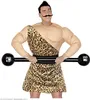 A man in a costume is holding a barbell. Voir les images du produit