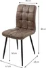 A brown chair with dimensions indicated by measurement lines and text. Podgląd zdjęcia produktu