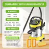 A vacuum cleaner and its compatible models and product numbers are displayed on a textured background. Produktbild-Vorschau