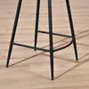 Close-up view of the black metal legs and footrest of a bar stool. Produktbild-Vorschau
