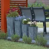 Set 3x Blumentopf H 20 / 26 / 32 cm Hohes Trapez Grau Beton Produktbild-Vorschau 6