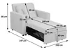A diagram showing the dimensions of a white sofa bed. Produktbild-Vorschau