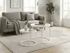 Tavolino rotondo 2 pezzi marmo bianco gambe 53/43 cm set da Anteprima dell’immagine prodotto 2