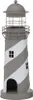 Kerzenlaterne Amrum Leuchtturm H.48 Ø.16 cm grau weiß Produktbild-Vorschau 2