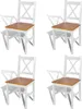 A collage of four white dining chairs with light brown seats. Anteprima dell’immagine prodotto