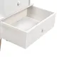 A close-up view of an open drawer of a white nightstand. Náhľad obrázku produktu