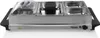A silver buffet food warmer with four compartments sits on a white surface. Voir les images du produit