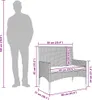 vidaXL Gartenbank 2-Sitzer mit Kissen Schwarz Poly Rattan Produktbild-Vorschau 7