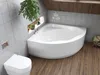 A modern bathroom with a corner bathtub and a toilet. Produktbild-Vorschau