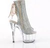 Pleaser ADORE-1018C-RS Plateau Stiefeletten Glitzer Silber Produktbild-Vorschau 5