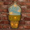 Enseigne métallique RETRO LED Ice Cream enseigne grande Voir les images du produit 6