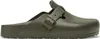 A single green Birkenstock clog is shown from the side against a white background. Podgląd zdjęcia produktu