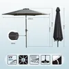 Diagram showing dimensions and features of a patio umbrella. Produktbild-Vorschau