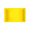A top-down view of a yellow plastic crate on a white background. Voir les images du produit