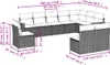 Möbel 10-tlg. Garten-Sofagarnitur mit Kissen Schwarz Poly Produktbild-Vorschau 8