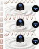 Three stages of a breast pump operation shown with digital displays and mode indicators. Produktbild-Vorschau