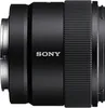 A close-up side view of a black Sony camera lens. Produktbild-Vorschau