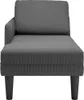 vidaXL Chaiselongue mit Kissen Dunkelgrau Cordstoff Produktbild-Vorschau 3