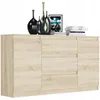 Komoda 140 cm zásuvky dveře skříňka FRAMIRE R-140-S3 sonoma Náhled obrázku produktu 4