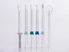 A set of six different water flosser tips arranged in a line against a white background. Produktbild-Vorschau