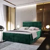 A luxurious bedroom scene featuring a green velvet bed. Produktbild-Vorschau