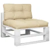 The Living Store Palettenkissen 2-tlg. Beige Stoff Produktbild-Vorschau 4