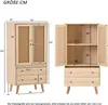 Sweiko hoge kast, dressoir met rieten deuren en 2 lades, Productafbeelding-voorbeeld 10
