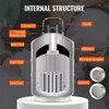 A cutaway diagram of a liquid nitrogen tank showing its internal structure, with labels pointing to different components. Náhled obrázku produktu