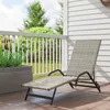 Outsunny Bain de soleil en résine tressée, chaise longue Voir les images du produit 8