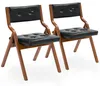 Set van 2 opklapbare eetkamerstoelen bekleed met kunstleer, Productafbeelding-voorbeeld 1