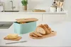ZELLER Metall-Brotkasten mit Bambusdeckel mint 30x18x14cm Produktbild-Vorschau 4