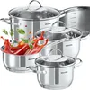 tectake® Kochtopfset Bologna 7-teilig, aus Edelstahl, für Produktbild-Vorschau 5