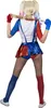 A person wearing a Harley Quinn costume, viewed from the back, holding a baseball bat. Produktbild-Vorschau