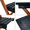 A collage of four close-up images showing details of a wooden table and chairs set. Anteprima dell’immagine prodotto