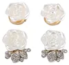 Lot de 4 boutons-fleurs en forme de rose blanche, élégants Voir les images du produit 1