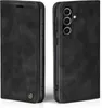 A black flip case for a smartphone is shown from two angles. Produktbild-Vorschau