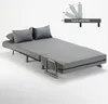 A grey sofa bed is shown in a studio setting against a white background. Produktbild-Vorschau