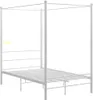 vidaXL Postel se stříškou Bílá kovová 120x200 cm Náhled obrázku produktu 1