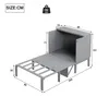 A diagram showing the dimensions of a bed frame. Produktbild-Vorschau