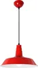 Plafonnier rouge de style industriel, diamètre 36 cm, métal Voir les images du produit 1