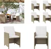 vidaXL Gartenstühle mit Kissen 4 Stk. Poly Rattan Beige - Produktbild-Vorschau 1