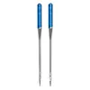 Two sewing machine needles with blue tops and silver shafts against a white background. Produktbild-Vorschau