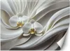 Vlies fototapete Weiße Orchidee abstrakt 3D 300x210 cm Produktbild-Vorschau 1