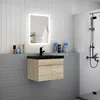 Badezimmer Badmöbel 60 cm Schwarz Waschtisch mit Produktbild-Vorschau 3