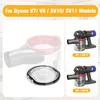 A collage of images showing Dyson vacuum cleaner parts and accessories. Produktbild-Vorschau