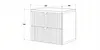 A line drawing of a black nightstand with dimensions indicated. Produktbild-Vorschau