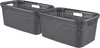 Two dark gray woven laundry baskets are shown side-by-side on a white background. Produktbild-Vorschau