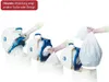 A sequence of images showing how to use a diaper disposal system. Produktbild-Vorschau