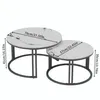 WISFOR 2er Set Couchtisch mit Aluminiumgestell, Satztisch Produktbild-Vorschau 20